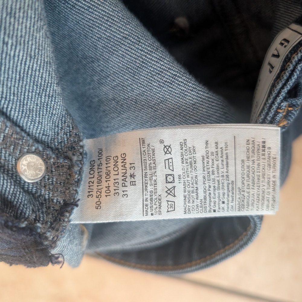Maternity GAP Women's Indigo Straight Leg Jeans 12 Long - Picture 2 of 6